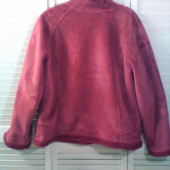 GreenTea Jackets & Coats Green Tea Xl Pink Zipped Fleece Jacket